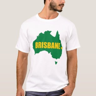 Brisbane-Grün und Goldkarten-T - Shirt