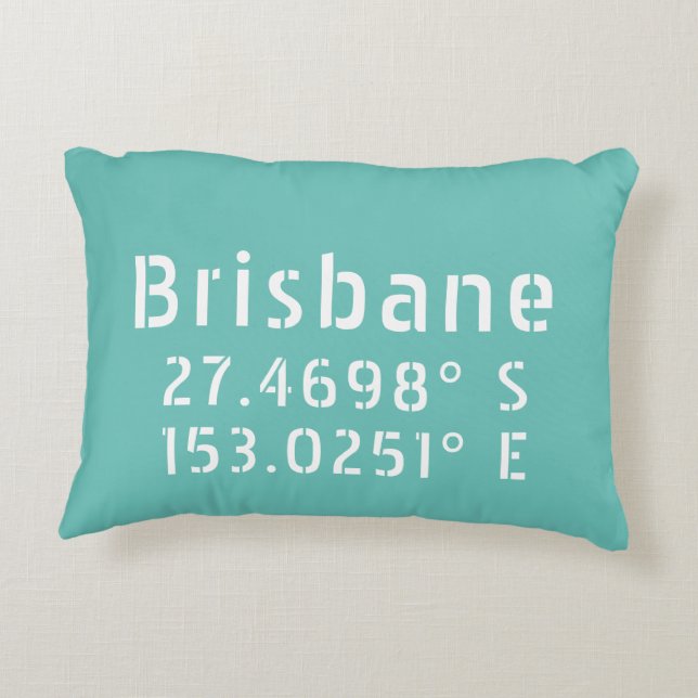 Brisbane Latitude Länge Dekokissen (Rückseite)