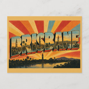 Brisbane Queensland Riverside City Vintage Kunst Postkarte