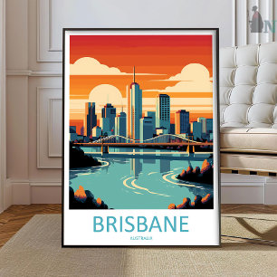 Brisbane Reise Druck Wandkunst Brisbane Wand Hangi Poster