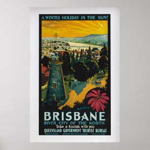 Brisbane, River City of the North von Percy Trompf Poster