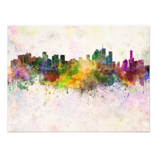 Brisbane skyline im Watercolor background Fotodruck
