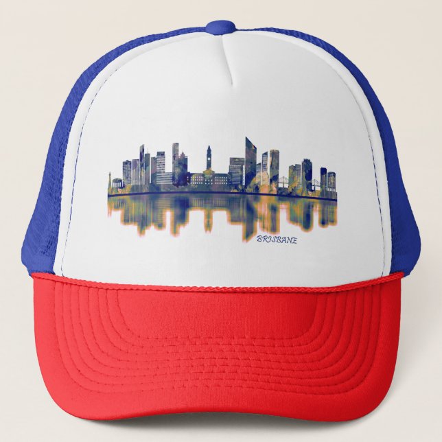 Brisbane Skyline Truckerkappe (Vorderseite)