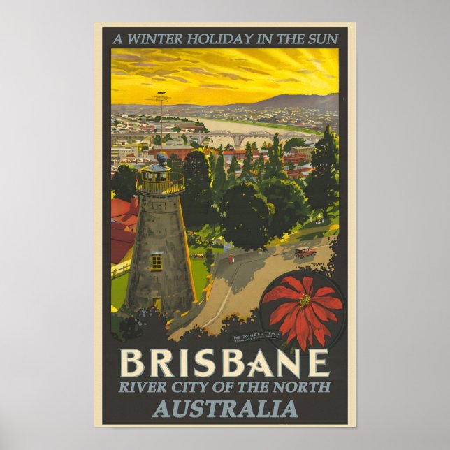 Brisbane Vintage Poster (Vorne)