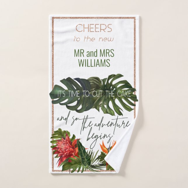 Brise tropicale Lush Floral Couper le gâteau Maria (Serviette à main)