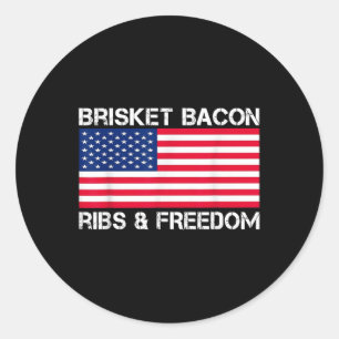 Brisket Bacon Ribs & Freedom Grill Grillen Mea Runder Aufkleber