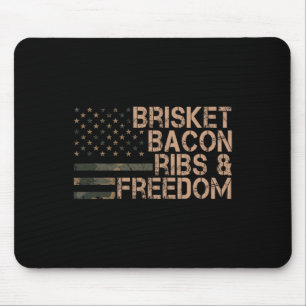 Brisket Bycon Ribs and Freedom Grill Grillen Funny Mousepad