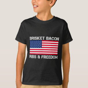 Brisket Bycon Ribs and Freedom Grill Grillen Meat T-Shirt