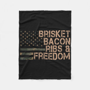 Brisket Con Ribs And Freedom Grill Bbq Lustiges Fl Fleecedecke