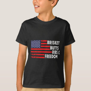 Brisket Hinterns Ribs and Freedom Grillen American T-Shirt