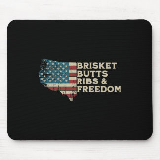 Brisket Hinterns Ribs and Freedom Vintag American  Mousepad