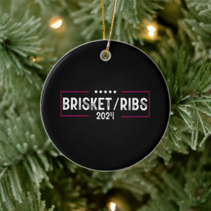Brisket Ribs 2024 BBQ Barbecue Politische Wahl Keramik Ornament