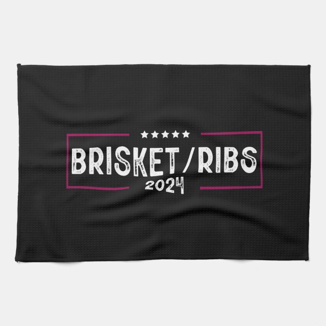 Brisket Ribs 2024 GRILLEN Barbecue politische Wahl Geschirrtuch (Horizontal)