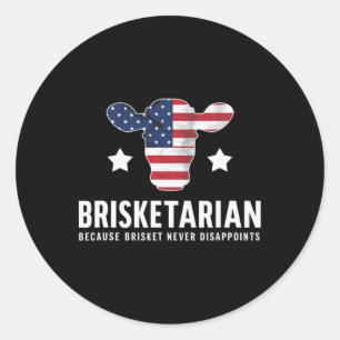 Brisketarian Brisket Grillen Lovers Funny Spaß Byr Runder Aufkleber