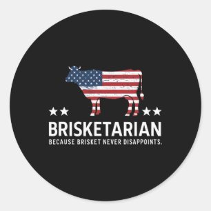 Brisketarian Brisket Grillen Meat Spaß Grillen Men Runder Aufkleber