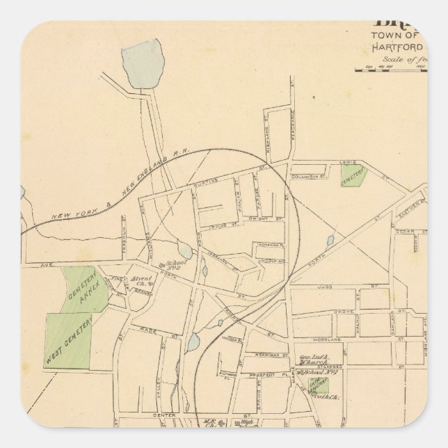 Bristol Borough Quadratischer Aufkleber (Vorderseite)