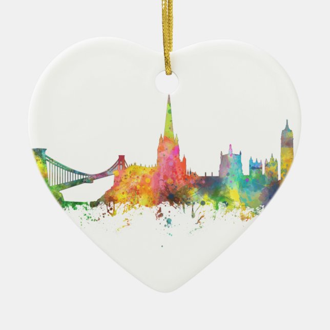 BRISTOL, BRITISCHE SKYLINE KERAMIKORNAMENT (Vorne)