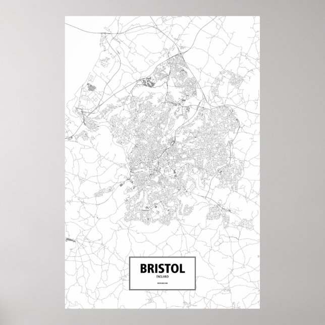 Bristol, England (schwarz auf weiß) Poster (Vorne)