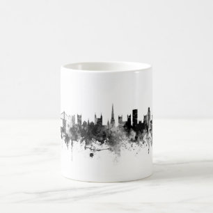 Bristol England Skyline Black White Kaffeetasse