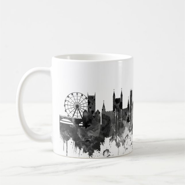 Bristol England skyline BW Kaffeetasse (Links)