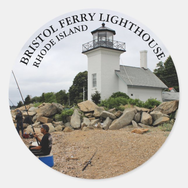 Bristol Ferry Lighthouse Rhode Island Stickers (Vorderseite)