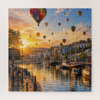 Bristol Hafen Ballons bei goldenem Sonnenuntergang