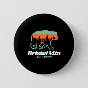 Bristol Mountain New York Skifahren Snowboarden Button