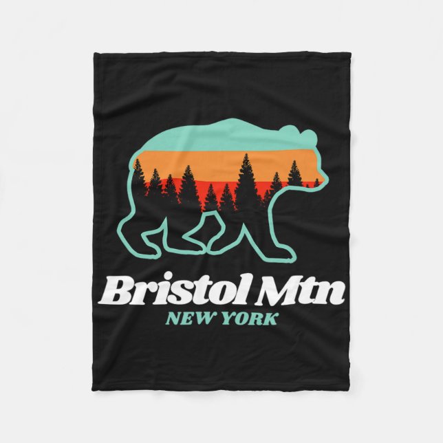 Bristol Mountain New York Skifahren Snowboarden Fleecedecke (Vorderseite)