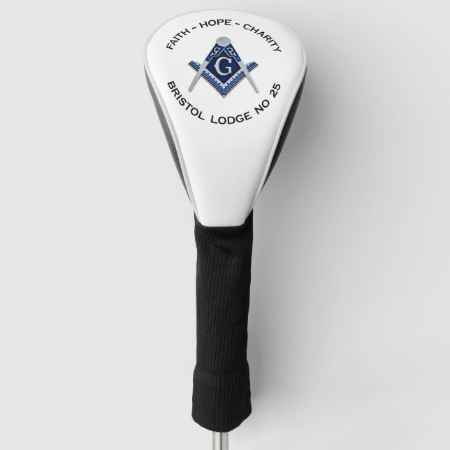 Bristol No 25 Masonic Golf Head Cover Golf Headcover (Vorderseite)