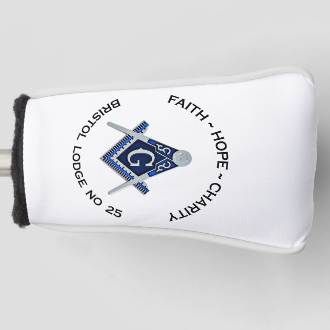 Bristol No 25 Masonic Golf Putter Cover Headcover (Vorderseite)