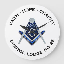 Bristol No 25 Masonic Wall Clock Große Wanduhr