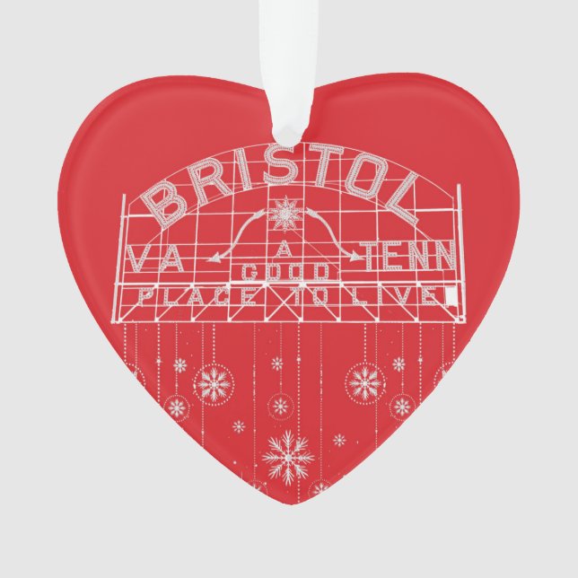 Bristol Slogan Sign Red Christmas Herz Ornament (Vorderseite)