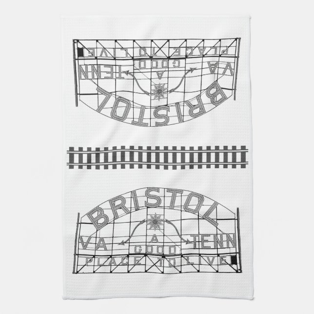 Bristol Slogan Zeichen mit Spuren auf weiß Geschirrtuch (Vertikal)