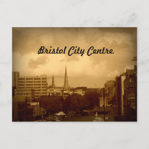 Bristol Stadtzentrum. In Sepia. Postkarte
