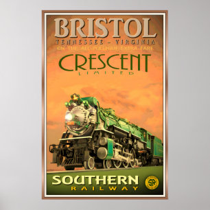 BRISTOL Tennessee Virginia Crescent Limited Poster
