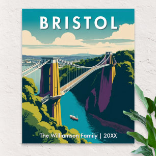 Bristol UK Clifton Suspension Bridge Retro-Reise Poster