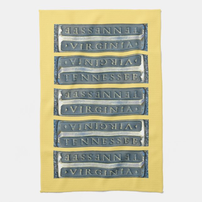 Bristol Virginia Tennessee Marker Geschirrtuch (Vertikal)