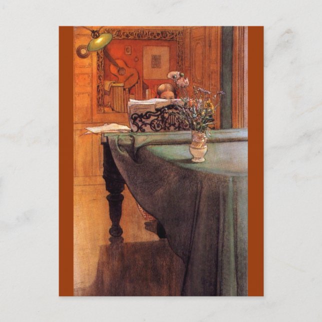 Brita am Piano Postkarte (Vorderseite)