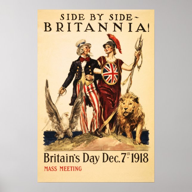 BRITANNIA! Seite an Seite 1918 Verbündete des 1. W Poster (Vorne)