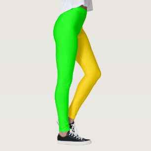 Brite Green und Yellow Gold Bold Leggings