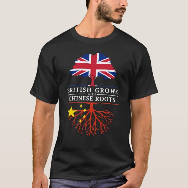 Briten gewachsen mit Chinese-Wurzel-   T-Shirt (Vorderseite)