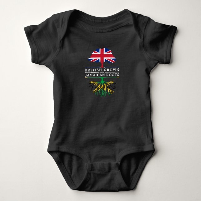 Briten gewachsen mit jamaikanischem Wurzel-   Baby Strampler (Vorderseite)