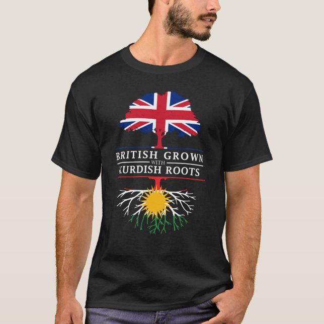 Briten gewachsen mit kurdischem Wurzel-   T-Shirt (Vorderseite)