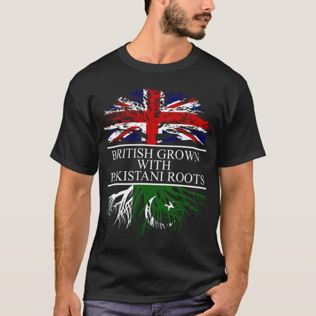 Briten mit pakistanischer Wurzel-Flagge T-Shirt (Vorderseite)
