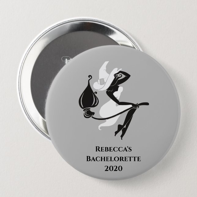 Britin Rotzunge Halloween Cocktail Bachelorette Button (Vorne & Hinten)