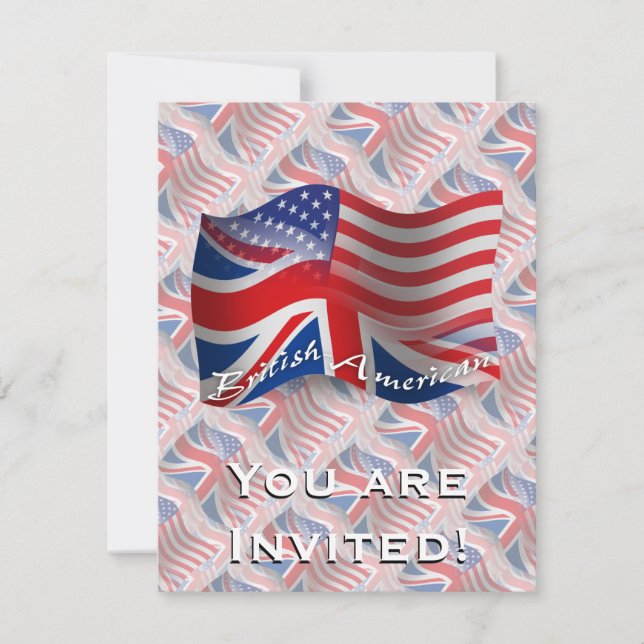 Britisch-Amerikanische wellenartig bewegende Einladung (Vorderseite)