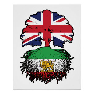 Britisch aufgewachsen, iranische Wurzeln, Löwe und Poster