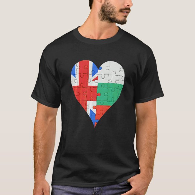Britisch-Bulgarisches Flaggenherz T-Shirt (Vorderseite)