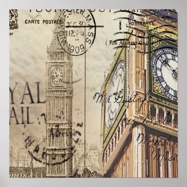 Britisch-England-Langdon-Uhrturm Big ben Poster (Vorne)