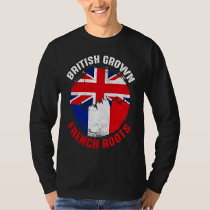 Britisch gewachsene französische Vintage-Flaggen f T-Shirt